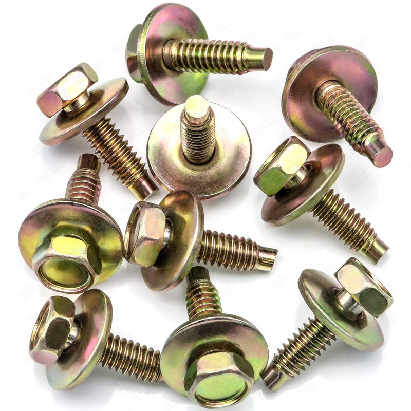 Rexka 10pcs Hex Head Sems Body Bolt 1/4"-20 X7/8" for Ford 57030-S36 - Image 1